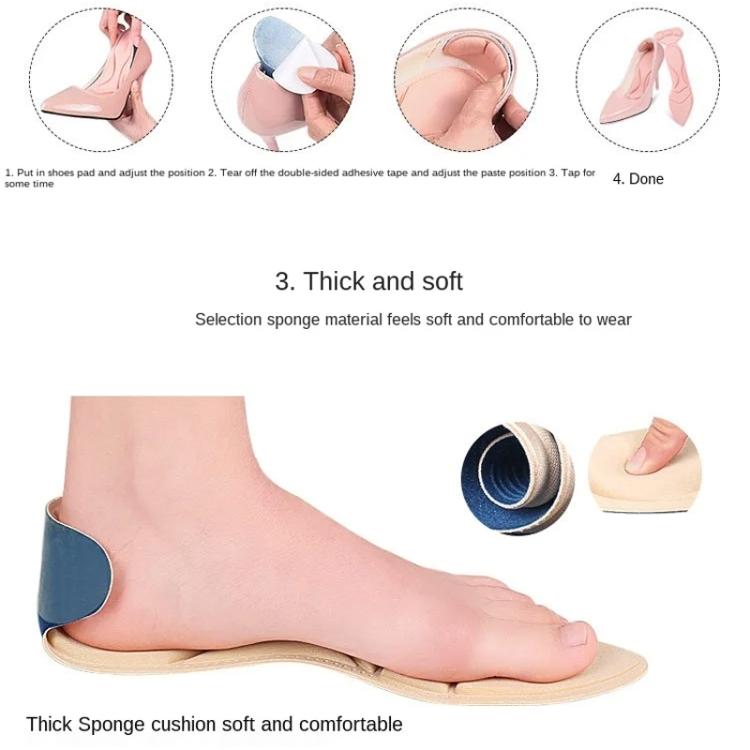 2 คู่ 8D Pad Inserts Heel Post Back Breathable Anti-SLIP สำหรับรองเท้าส้นสูง