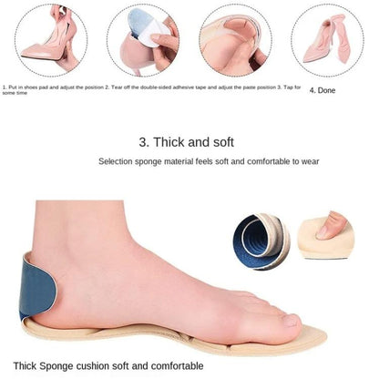 2 คู่ 8D Pad Inserts Heel Post Back Breathable Anti-SLIP สำหรับรองเท้าส้นสูง