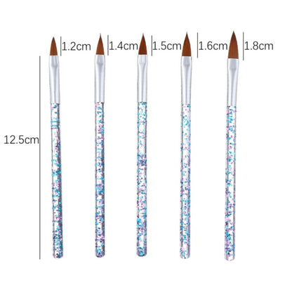 3 PCS Nail Art แปรงคริสตัล UV GEL Builder จิตรกรรม Dotting ปากกาแกะสลักเคล็ดลับเล็บเครื่องมือ Salon