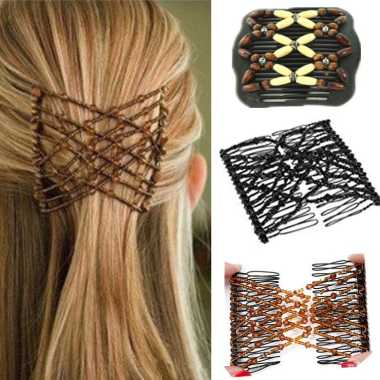 3 ชิ้นผู้หญิง Elastic Magic DIY Vintage แถบคาดศีรษะแฟชั่นผม Bun หวีผมโลหะ Hairpins อุปกรณ์เสริมผม