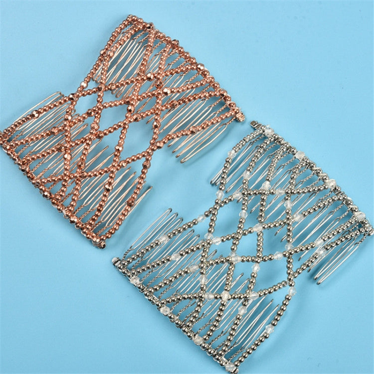 3 ชิ้นผู้หญิง Elastic Magic DIY Vintage แถบคาดศีรษะแฟชั่นผม Bun หวีผมโลหะ Hairpins อุปกรณ์เสริมผม