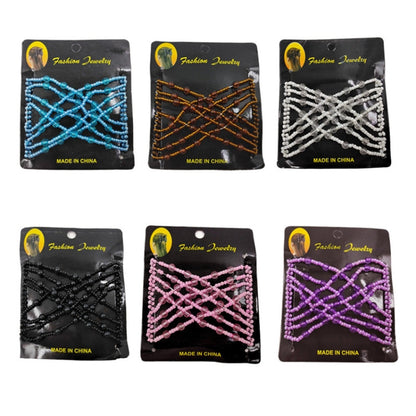 3 ชิ้นผู้หญิง Elastic Magic DIY Vintage แถบคาดศีรษะแฟชั่นผม Bun หวีผมโลหะ Hairpins อุปกรณ์เสริมผม