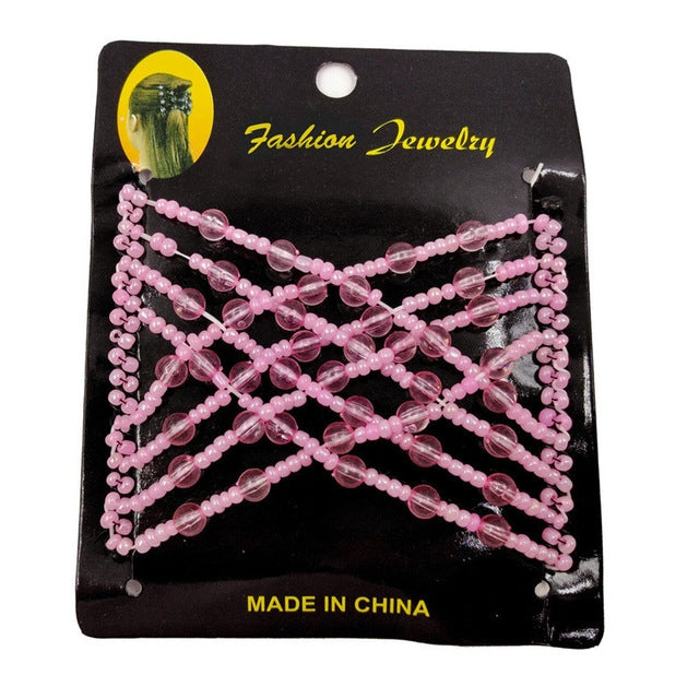 3 ชิ้นผู้หญิง Elastic Magic DIY Vintage แถบคาดศีรษะแฟชั่นผม Bun หวีผมโลหะ Hairpins อุปกรณ์เสริมผม