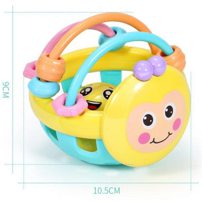 ยางนุ่มการ์ตูน Bee มือเคาะ Rattle Dumbbell Early การศึกษาของเล่นสำหรับเด็ก Hand Bell ของเล่นเด็ก, Bee Dumbbell