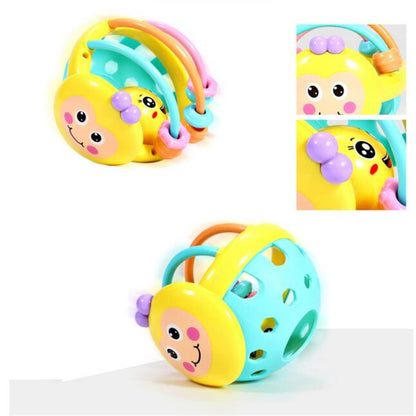 ยางนุ่มการ์ตูน Bee มือเคาะ Rattle Dumbbell Early การศึกษาของเล่นสำหรับเด็ก Hand Bell ของเล่นเด็ก, Bee Dumbbell