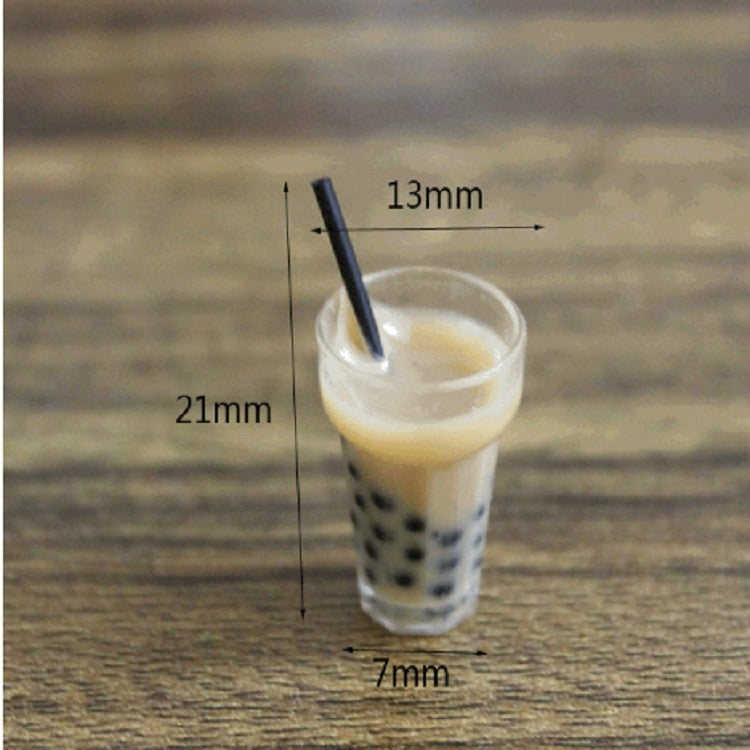 3 ชิ้นอาหารจิ๋วของเล่นฉากรุ่นมินิจำลองชานมไข่มุก