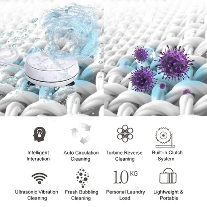 เครื่องซักผ้าขนาดเล็กแบบพกพา Ultrasonic Turbine เสื้อผ้าเครื่องซักผ้าขนาดเล็กพร้อมสาย USB สะดวกสำหรับการเดินทาง, 3 in 1, 2 in 1