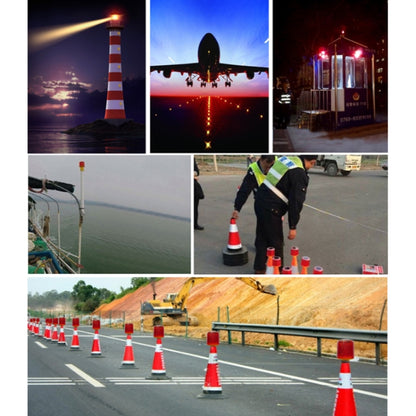 กลางคืนพลังงานแสงอาทิตย์คำเตือนความปลอดภัยในการก่อสร้างเตือนไฟแฟลชไฟสัญญาณ, Sleeve (Red), Slim handle (Red), Magnet (Red), Crude (Red)