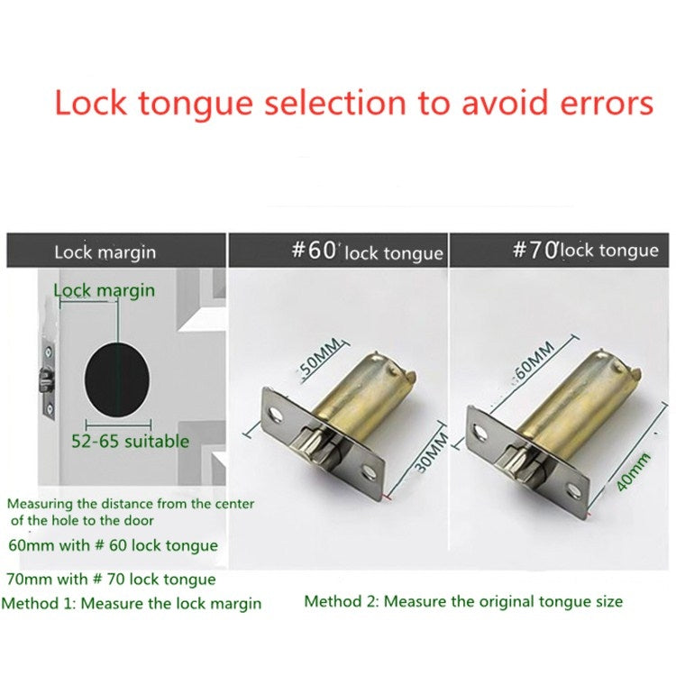 ล็อคบอลในร่มประตูห้องนอนบอลล็อคสแตนเลสล็อคประตูห้องน้ำ, Center Distance 60mm, Center Distance 70mm