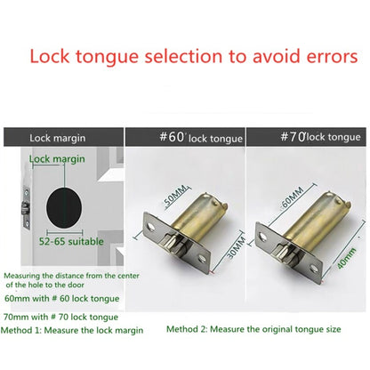 ล็อคบอลในร่มประตูห้องนอนบอลล็อคสแตนเลสล็อคประตูห้องน้ำ, Center Distance 60mm, Center Distance 70mm