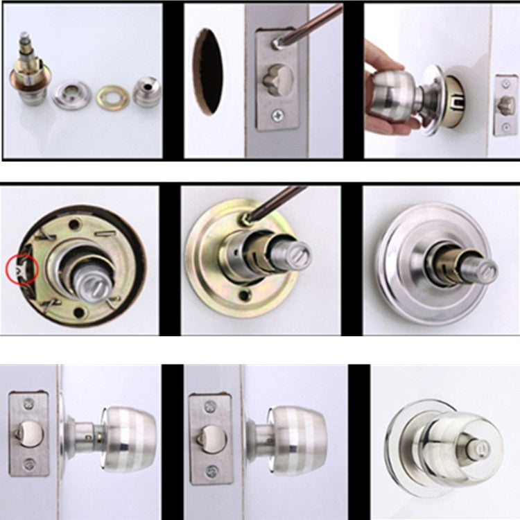 ล็อคบอลในร่มประตูห้องนอนบอลล็อคสแตนเลสล็อคประตูห้องน้ำ, Center Distance 60mm, Center Distance 70mm