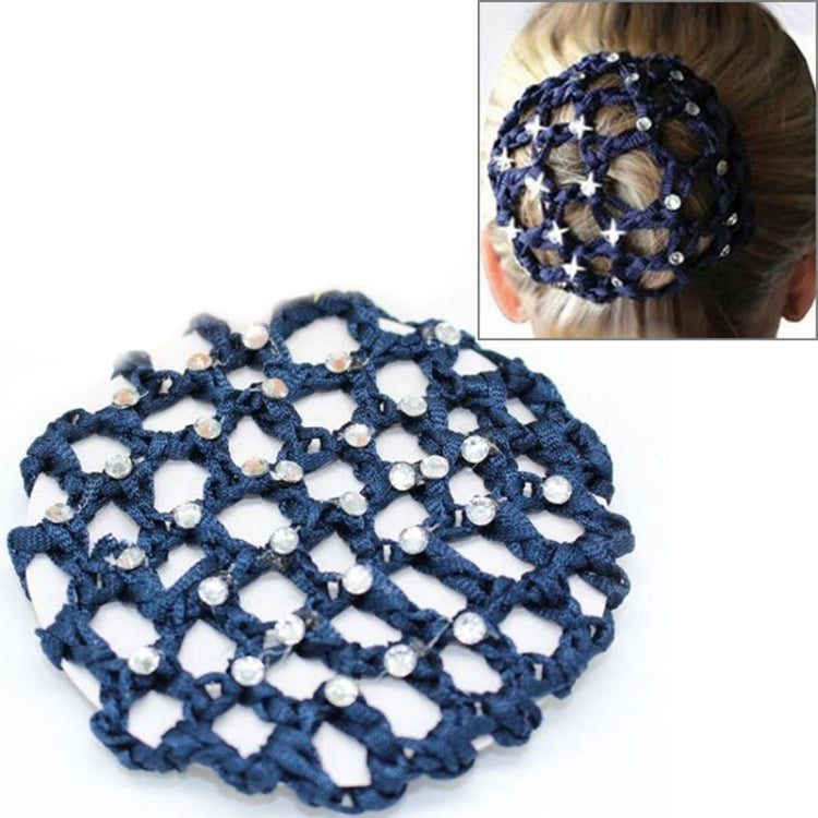 20 ชิ้นเพชรที่สวยงาม Bun Snood ผู้หญิงผมสุทธิบัลเล่ต์เต้นรำสเก็ต Headwear อุปกรณ์เสริม, Navy blue, สีชมพู, สีแดง, สีเขียว, สีบานเย็น