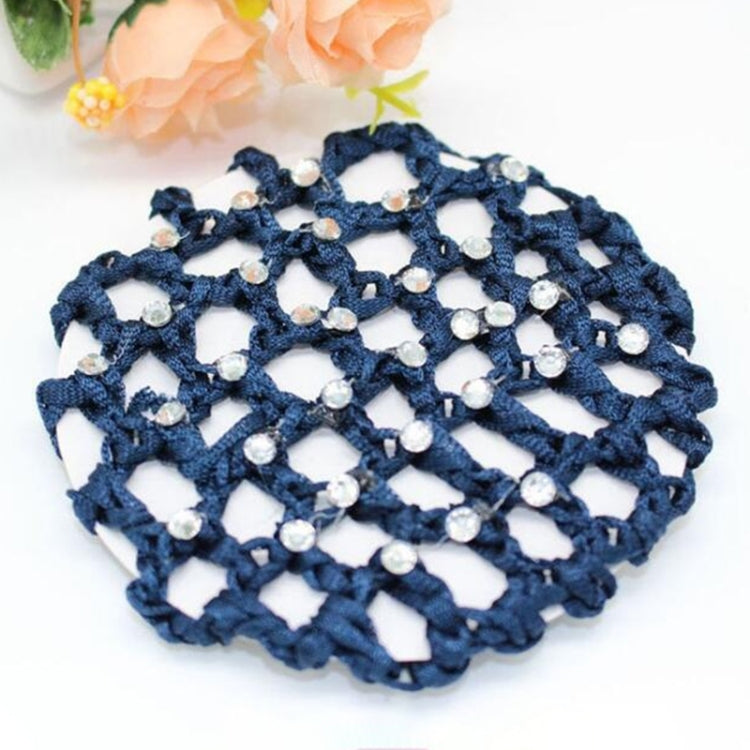 20 ชิ้นเพชรที่สวยงาม Bun Snood ผู้หญิงผมสุทธิบัลเล่ต์เต้นรำสเก็ต Headwear อุปกรณ์เสริม, Navy blue, สีชมพู, สีแดง, สีเขียว, สีบานเย็น