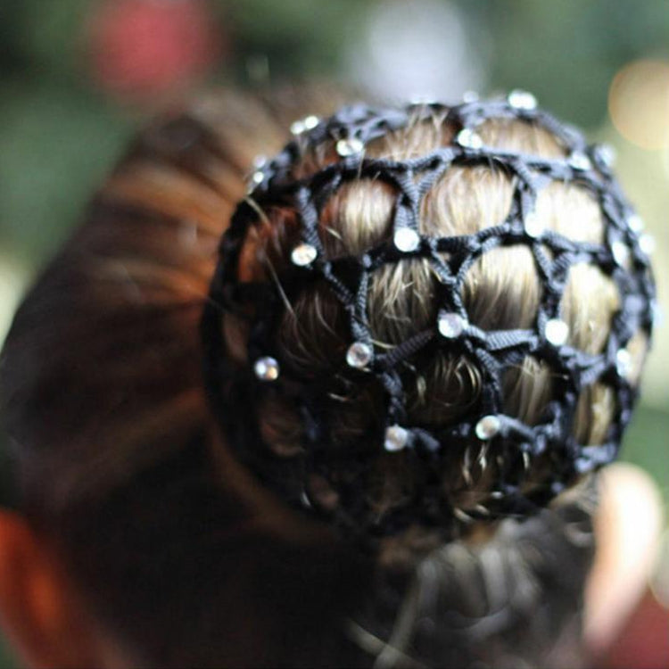 20 ชิ้นเพชรที่สวยงาม Bun Snood ผู้หญิงผมสุทธิบัลเล่ต์เต้นรำสเก็ต Headwear อุปกรณ์เสริม, Navy blue, สีชมพู, สีแดง, สีเขียว, สีบานเย็น