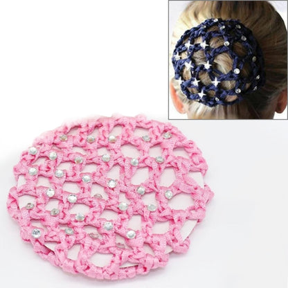 20 ชิ้นเพชรที่สวยงาม Bun Snood ผู้หญิงผมสุทธิบัลเล่ต์เต้นรำสเก็ต Headwear อุปกรณ์เสริม, Navy blue, สีชมพู, สีแดง, สีเขียว, สีบานเย็น