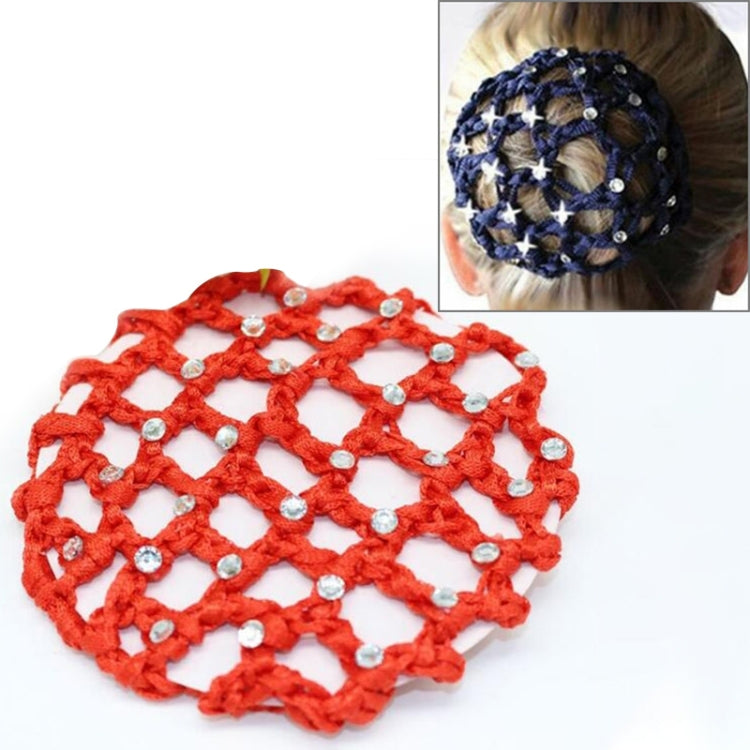 20 ชิ้นเพชรที่สวยงาม Bun Snood ผู้หญิงผมสุทธิบัลเล่ต์เต้นรำสเก็ต Headwear อุปกรณ์เสริม, Navy blue, สีชมพู, สีแดง, สีเขียว, สีบานเย็น