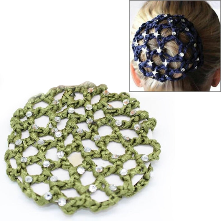 20 ชิ้นเพชรที่สวยงาม Bun Snood ผู้หญิงผมสุทธิบัลเล่ต์เต้นรำสเก็ต Headwear อุปกรณ์เสริม, Navy blue, สีชมพู, สีแดง, สีเขียว, สีบานเย็น