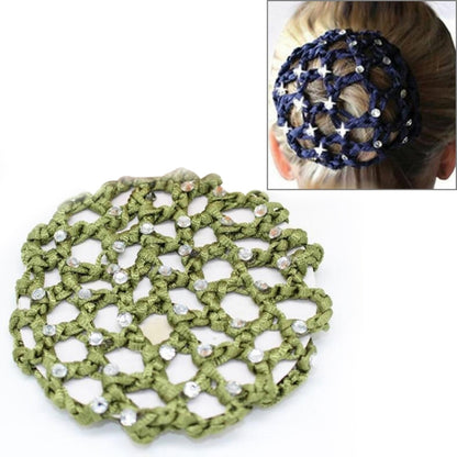 20 ชิ้นเพชรที่สวยงาม Bun Snood ผู้หญิงผมสุทธิบัลเล่ต์เต้นรำสเก็ต Headwear อุปกรณ์เสริม, Navy blue, สีชมพู, สีแดง, สีเขียว, สีบานเย็น