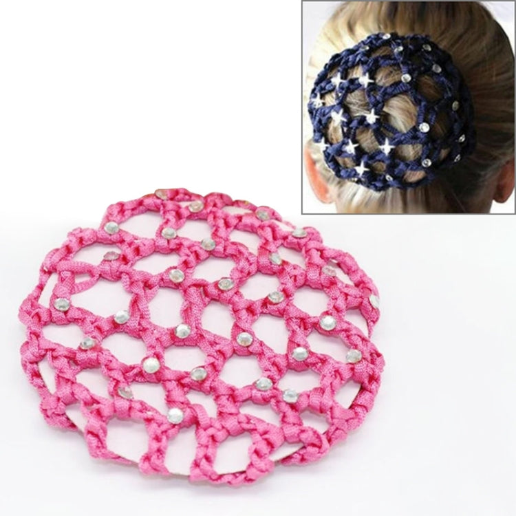 20 ชิ้นเพชรที่สวยงาม Bun Snood ผู้หญิงผมสุทธิบัลเล่ต์เต้นรำสเก็ต Headwear อุปกรณ์เสริม, Navy blue, สีชมพู, สีแดง, สีเขียว, สีบานเย็น