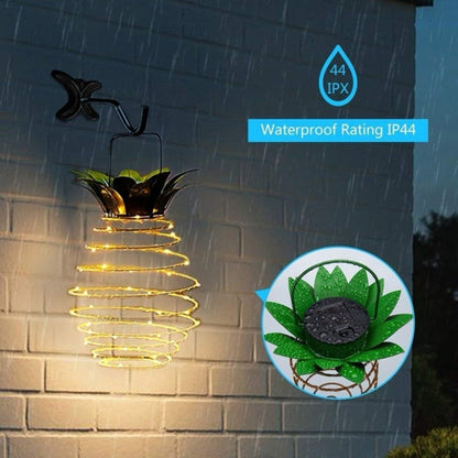 30 LEDs เหล็กกลางแจ้งสับปะรด String โคมไฟพลังงานแสงอาทิตย์ Telescopic Chandelier Modern Porch Light, 30 LEDs