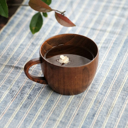 Mini Retro Handmade ไม้ชากาแฟน้ำผลไม้ถ้วยน้ำอาหารเช้าเบียร์นม Drinkware พร้อมที่จับ, Milk Drinkware with Handle