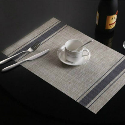 2 ชิ้นเสื่อโต๊ะพีวีซีทนทานถ้วยกาแฟแผ่นถักลื่น Placemats ขนาด: 30x45 ซม