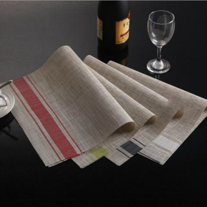 2 ชิ้นเสื่อโต๊ะพีวีซีทนทานถ้วยกาแฟแผ่นถักลื่น Placemats ขนาด: 30x45 ซม