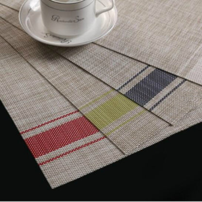 2 ชิ้นเสื่อโต๊ะพีวีซีทนทานถ้วยกาแฟแผ่นถักลื่น Placemats ขนาด: 30x45 ซม