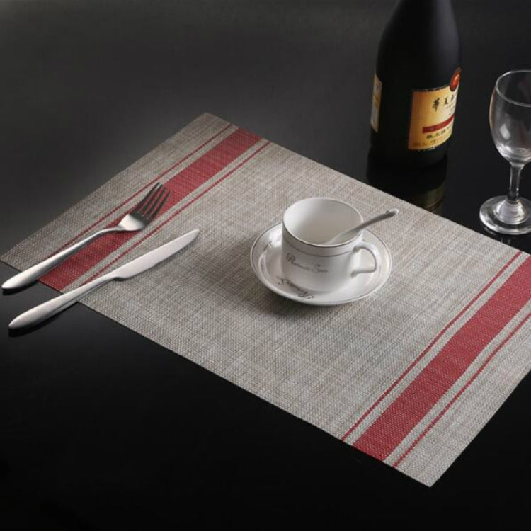 2 ชิ้นเสื่อโต๊ะพีวีซีทนทานถ้วยกาแฟแผ่นถักลื่น Placemats ขนาด: 30x45 ซม