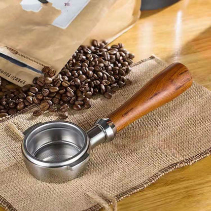 สแตนเลสเครื่องชงกาแฟกรองยึดกาแฟลึกด้ามไม้, Coffee Machine Filter