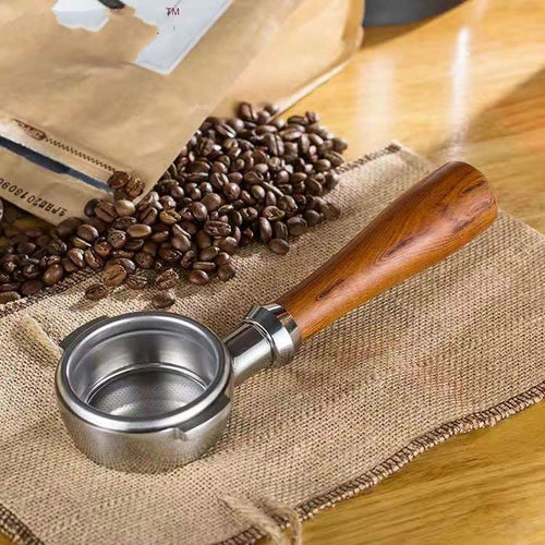 สแตนเลสเครื่องชงกาแฟกรองยึดกาแฟลึกด้ามไม้, Coffee Machine Filter