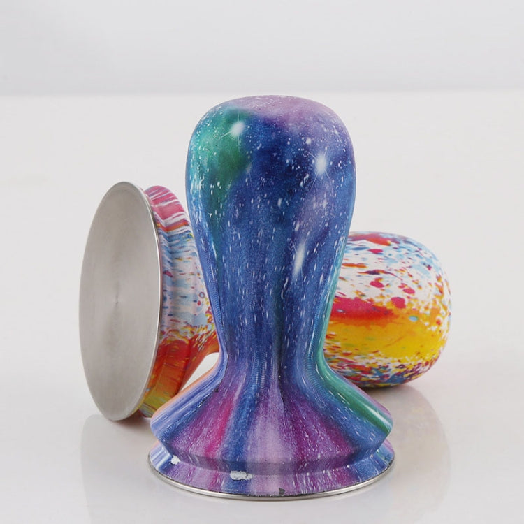58 มม.กาแฟ Tamper สีซิลิโคน Frosted Handle กาแฟค้อน 304 สแตนเลสสตีลผงกดอุปกรณ์เสริมกาแฟ, Starry Sky, Milk White