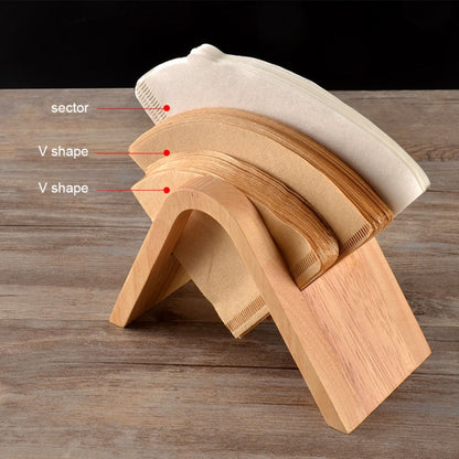 ที่วางกรองกาแฟชั้นเก็บกาแฟกล่องกรองกระดาษฐานยึดขาตั้งจอแสดงผล, Wooden V Holder