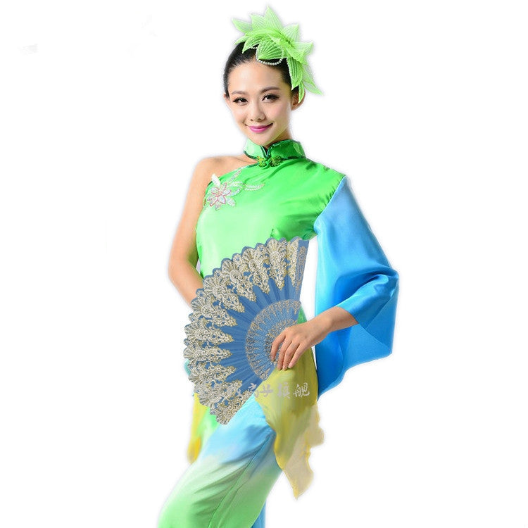 สเปนสไตล์พัดลมพับพลาสติกนกยูงลูกไม้พัดลมสุภาพสตรีเต้นรำ Gilding พัดลม, 23x42cm