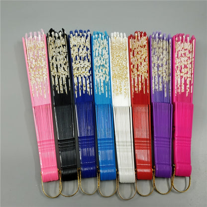 สเปนสไตล์พัดลมพับพลาสติกนกยูงลูกไม้พัดลมสุภาพสตรีเต้นรำ Gilding พัดลม, 23x42cm