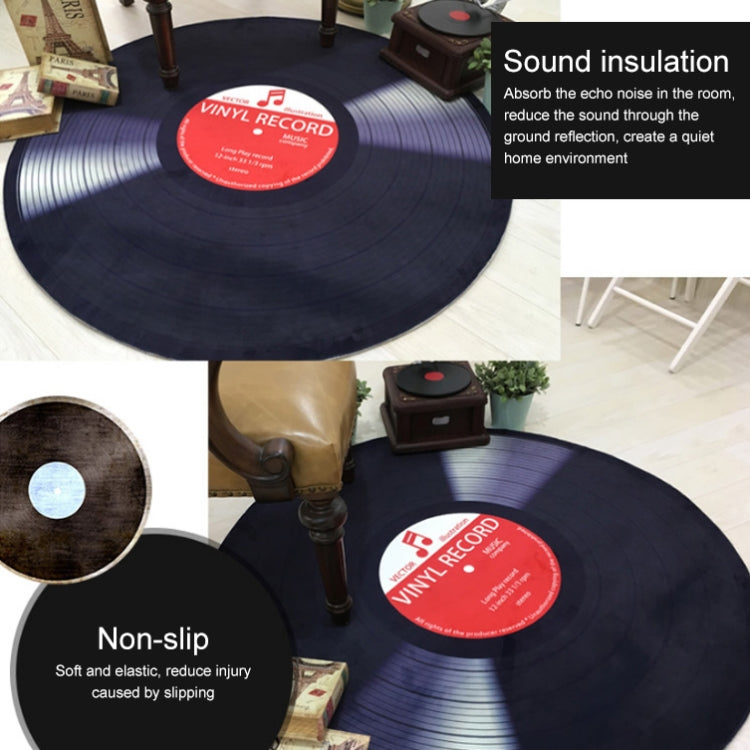 Creative Retro 3D DVR บันทึกพรมรอบ CD แผ่นตกแต่งบ้านห้องนั่งเล่นห้องนอนเด็กตกแต่งพรม,, Diameter 60cm, Diameter 80cm, Diameter 100cm, Diameter 120cm, Diameter 160cm, Diameter 180cm