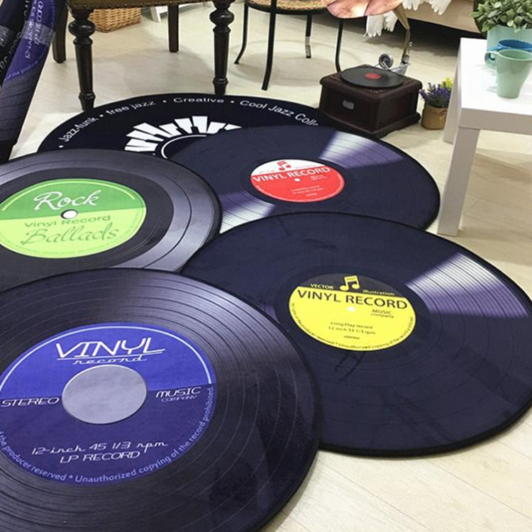 Creative Retro 3D DVR บันทึกพรมรอบ CD แผ่นตกแต่งบ้านห้องนั่งเล่นห้องนอนเด็กตกแต่งพรม,, Diameter 60cm, Diameter 80cm, Diameter 100cm, Diameter 120cm, Diameter 160cm, Diameter 180cm