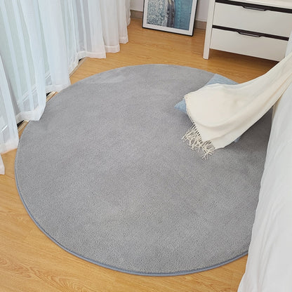 KSolid พรมกลมพรมขนแกะนุ่มพรมกันลื่นพรมห้องนอนเด็กเสื่อประตู, Diameter: 140cm, Diameter: 160cm