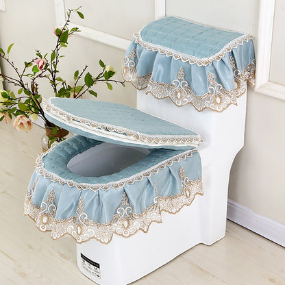 3 ชิ้น / ชุด Universal Anti-Dust Cover ผ้าซิปที่นั่งชักโครก