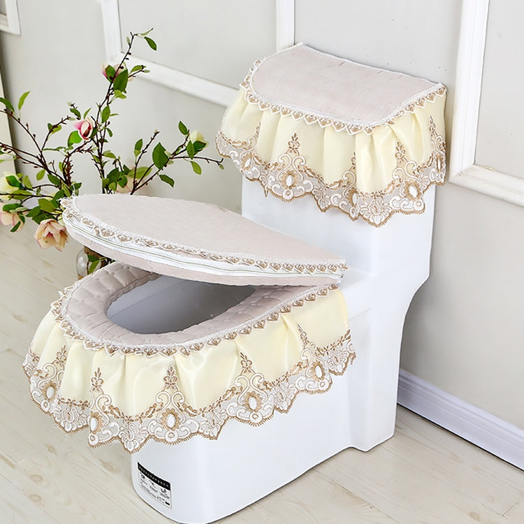 3 ชิ้น / ชุด Universal Anti-Dust Cover ผ้าซิปที่นั่งชักโครก