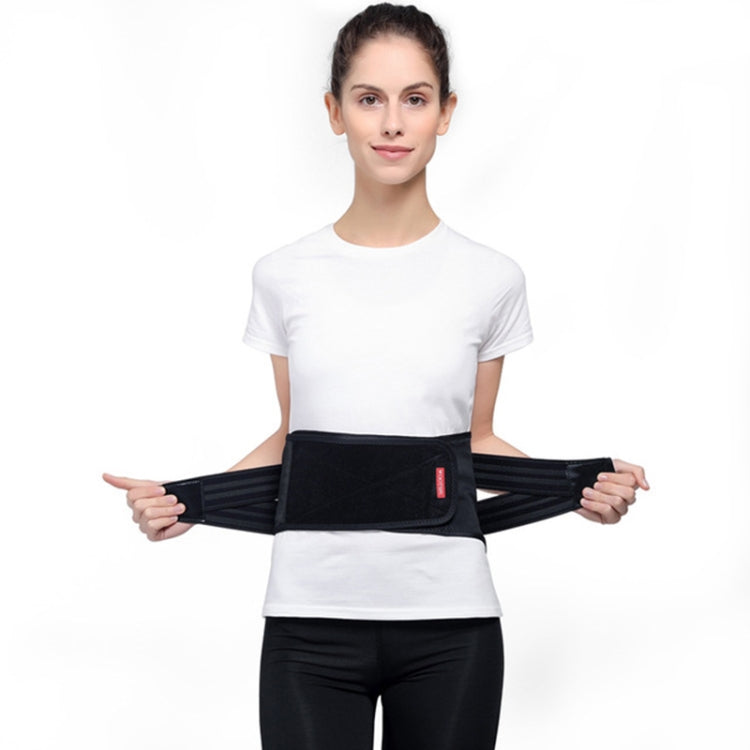 WOOTSHU WT-Y81 Breathable Lumbar Spine แผ่นเหล็ก Lumbar Disc เอวการบีบอัดคู่ความเครียดเอว Protector, XL