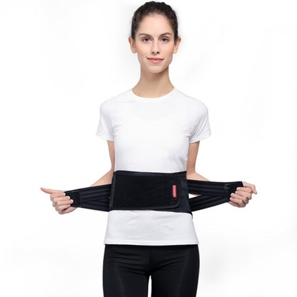 WOOTSHU WT-Y81 Breathable Lumbar Spine แผ่นเหล็ก Lumbar Disc เอวการบีบอัดคู่ความเครียดเอว Protector, XL