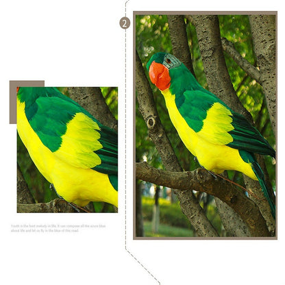 45 ซม.การจำลองนกแก้วจำลองนก Macaw โฟม Feather Parrot Sen ตกแต่งสวน, Yellow, Pink