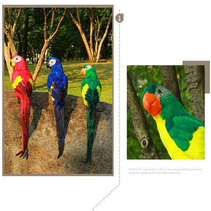 45 ซม.การจำลองนกแก้วจำลองนก Macaw โฟม Feather Parrot Sen ตกแต่งสวน, Yellow, Pink