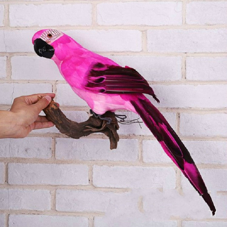 45 ซม.การจำลองนกแก้วจำลองนก Macaw โฟม Feather Parrot Sen ตกแต่งสวน, Yellow, Pink