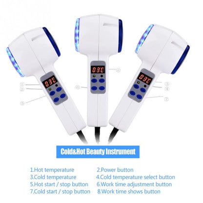Face Care อุปกรณ์ค้อนร้อนเย็น Cryotherapy Blue Photon สิวผิวความงามนวด Lifting Rejuvenation Facial Machine