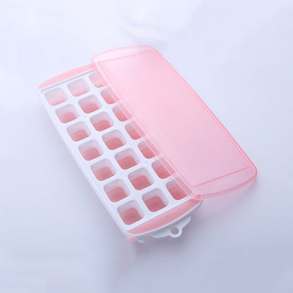 ฤดูร้อน 21 ตาราง Cool แม่พิมพ์กล่องน้ำแข็งทำน้ำแข็งโฮมเมดพร้อมฝาปิด, 21 Grid(Pink), 21 Grid(Blue), 21 Grid(Green)