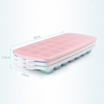 ฤดูร้อน 21 ตาราง Cool แม่พิมพ์กล่องน้ำแข็งทำน้ำแข็งโฮมเมดพร้อมฝาปิด, 21 Grid(Pink), 21 Grid(Blue), 21 Grid(Green)