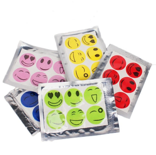 10 ชิ้นสติ๊กเกอร์กันยุง DIY สติ๊กเกอร์กันยุงแพทช์การ์ตูนยิ้มใบหน้าไดรฟ์ Repeller (การจัดส่งแบบสุ่มสี), Mosquito Repellent Stickers