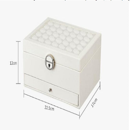 Multi-Function กล่องเก็บเครื่องประดับหนังกล่อง Multi-Layer ขนาดใหญ่-ความจุเครื่องประดับ